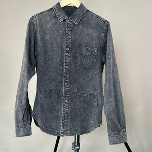 Zanerobe Acid Wash Black Button Up Medium